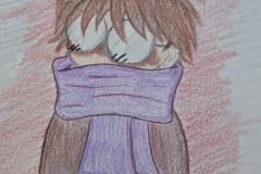Glasses Boy in a Scarf Drawing
